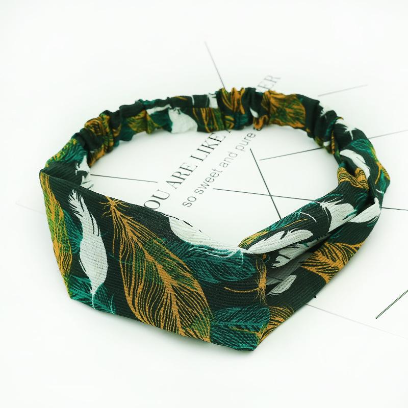 Women Girls Summer Bohemian Hair Bands Print Headbands Retro Cross Turban Bandage Bandanas HairBands Hair Accessories Headwrap