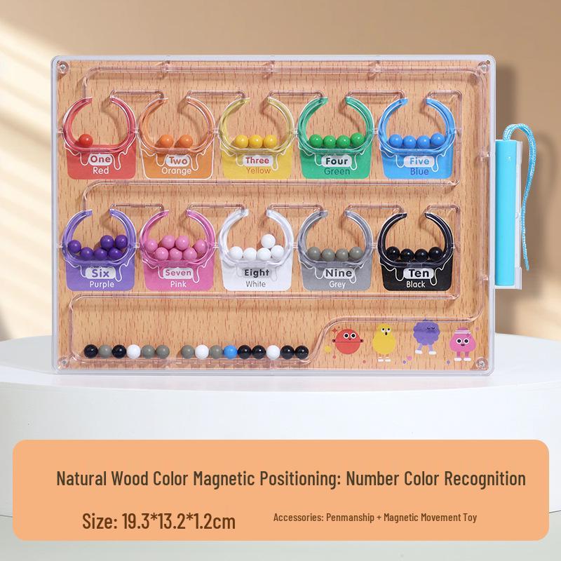 Magnetic Number & Color Sorting Wooden Puzzle for Kids