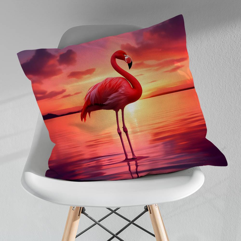 Cute Animal Flamingo Various Sizes Square Pillow Case For Car Home Bedchamber Decor Birthday Gift