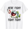 Here Fishy Fisherman Funny Fishing Lover Cute Fish Worm T-Shirt