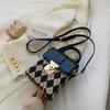 Retro Plaid Niche Bag, New Women's Bag, Popular Messenger Bag, Portable Small Square Bag.