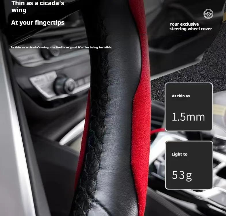 For Jaguar F-TYPE Car Steering Wheel Cover 38CM Anti-Slip Suede Steering Wheel Cover Auto Decoration Accessory PP32