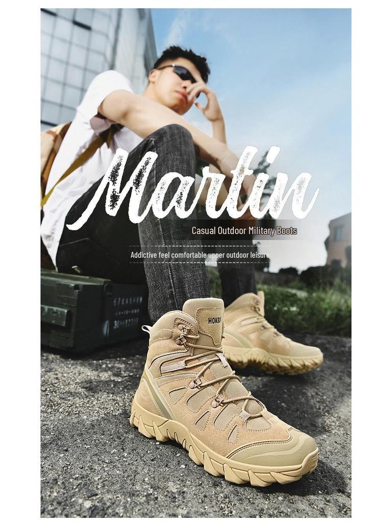 Men's Stylish High-Top Tactical Combat Boots for Outdoor Travel and Mountaineering