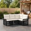 Garden Sofa Set 4 Pcs Black Poly Rattan