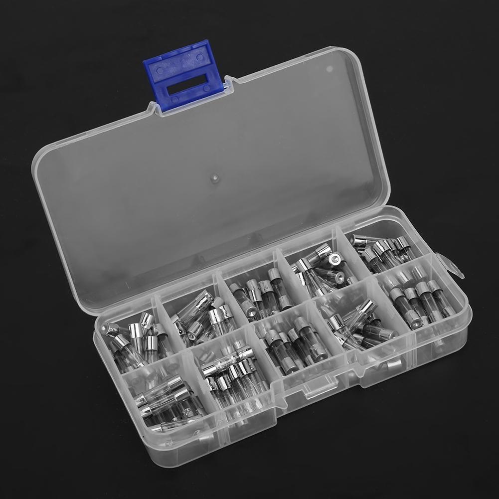 100 Stücke 0-250 V 5*20mm Glasrohr Kit Zubehör Set 0,2 A 20 A