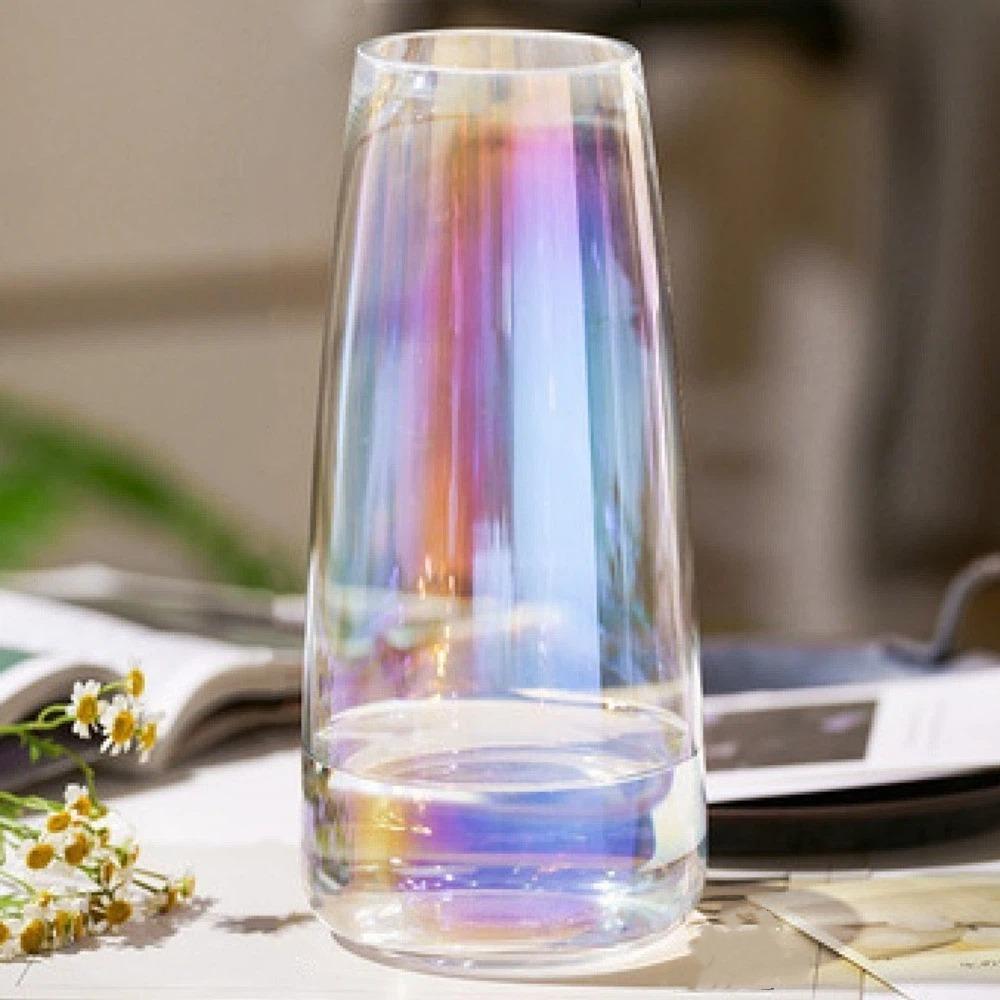 Nordic Style Glass Vase Transparent Decorative Vase Aesthetic Flower Vase  Desktop Decoration цветной