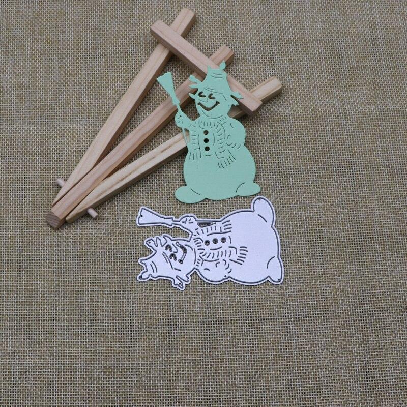 Metal Cutting Dies Christmas Snowman Broom Diy Scrapbooking Photo Album Embossing Paper Card Crafts