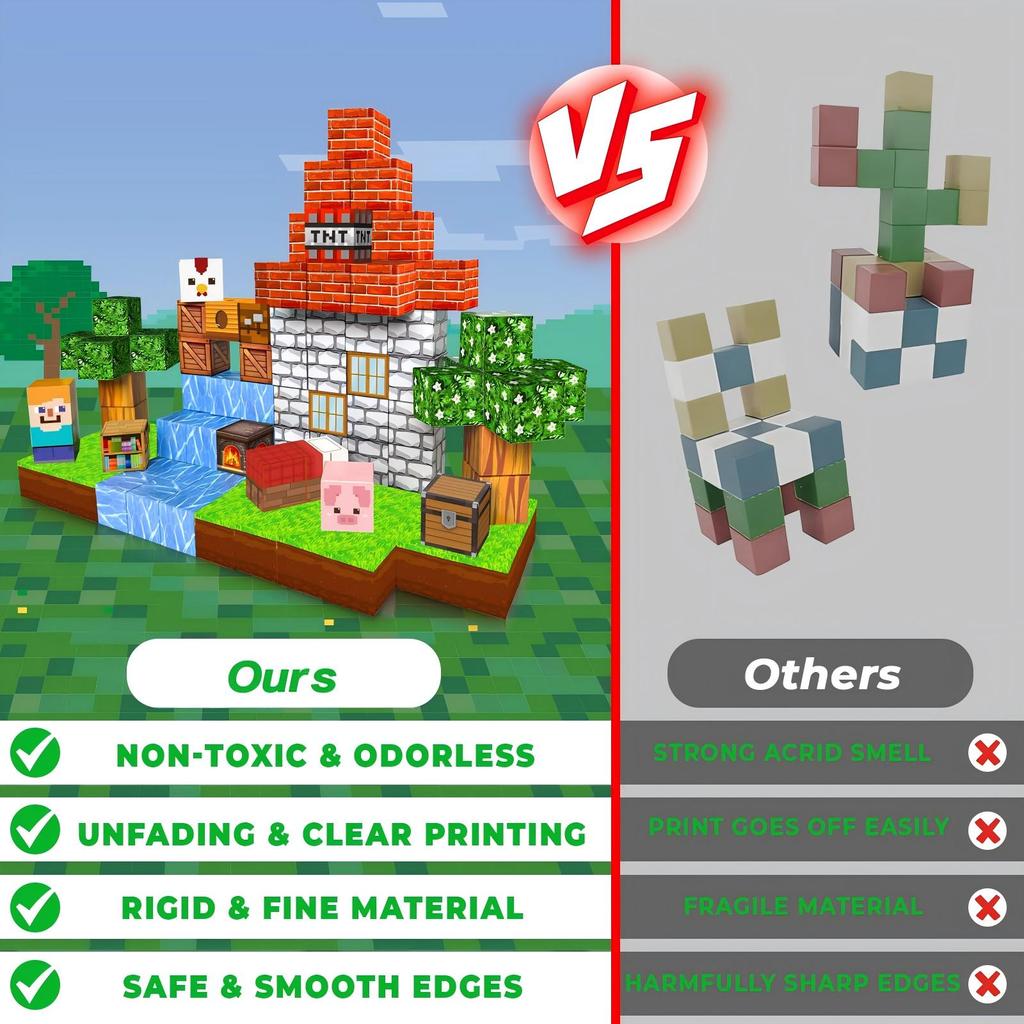 Magnetic Blocks 100PCS Magnetic Building Cube Game,Constructions Toys for Boys & Girls,STEM Montessori Stacking Toy for Children