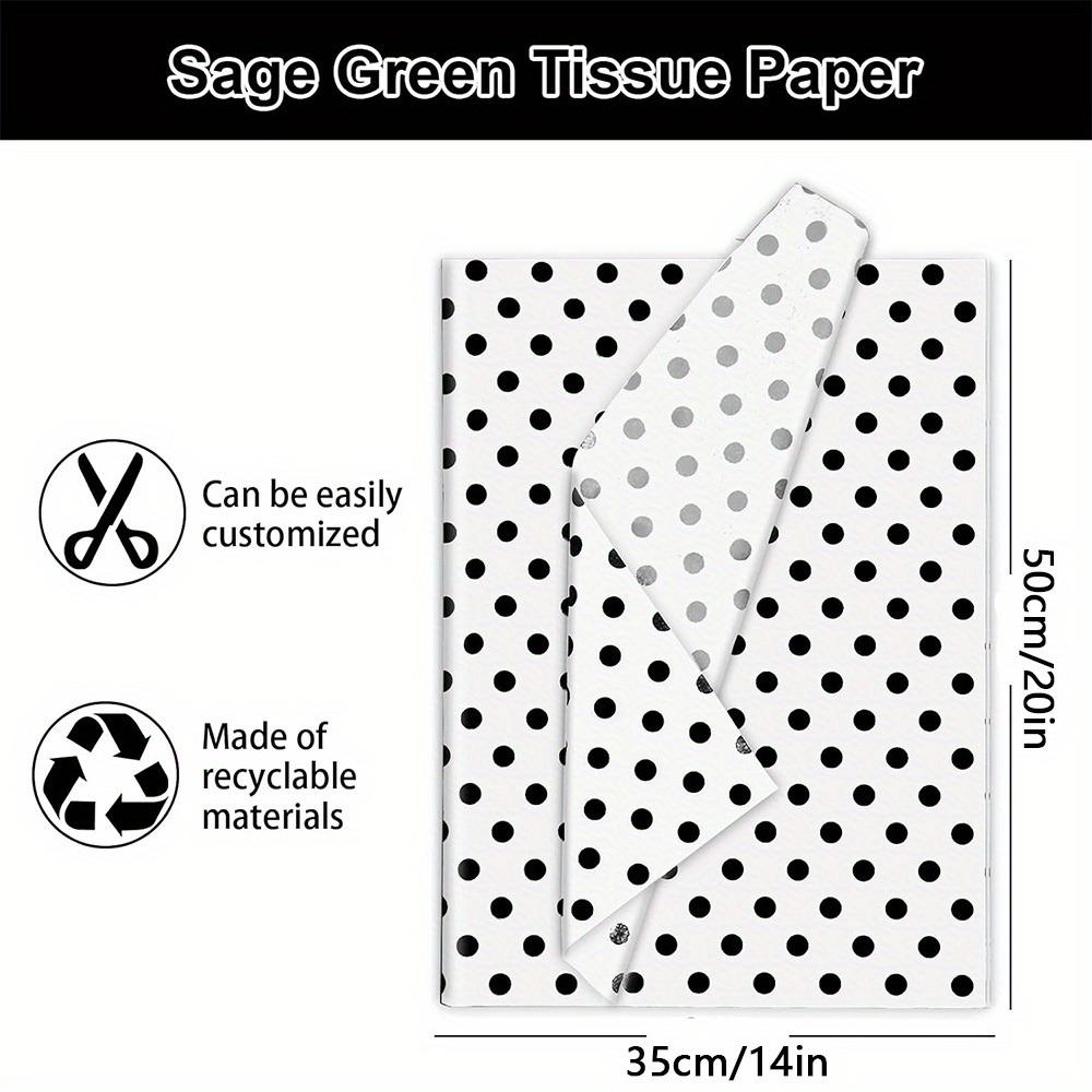 1set/ 50pcs Polka Dot Tissue Paper, Gift Wrapping Paper White Black Art Paper, Birthday Gift, Gift Party DIY Crafts 14 X 20 In