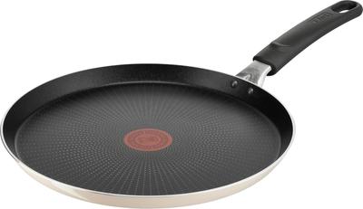 Tefal Crepe Mělká Pro Plynový Oheň Bez Škodlivých Látek jako je French Beige B68811 Pánev, 27cm, Palačinka, Pouze, PFOA, Nepřilnavá, Dlouhotrvající "Bon