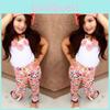 Adorable Toddler Girls Kids Floral Tops Pants Trousers Headband 3pcs Outfits Set Clothes