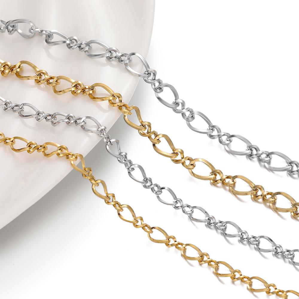 1Meter/Pack Stainless Steel Heavy Chunky Frosted Oval Link Chains for DIY Necklace Bracelet Jewelry Making Accessories