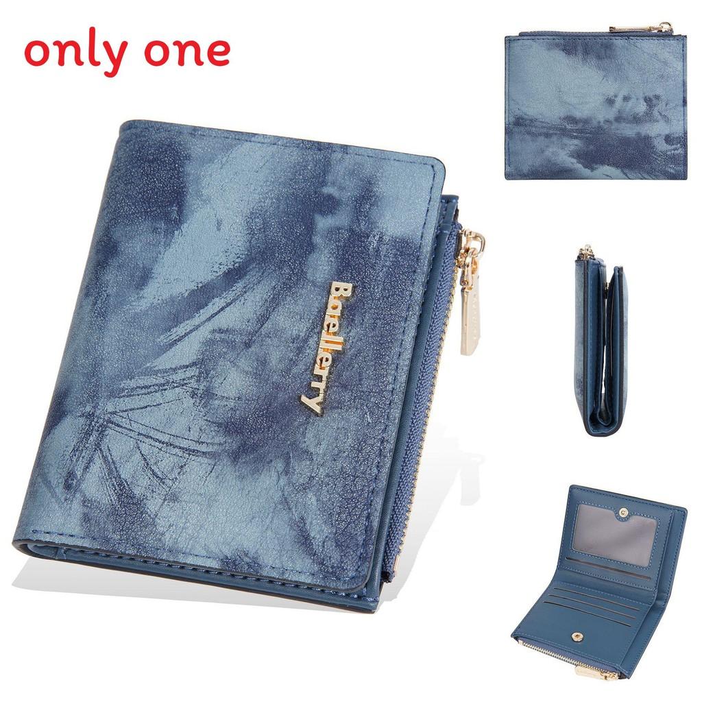 Fashion Short Wallet With Ink Wash Style And Antitheft Protection For Women