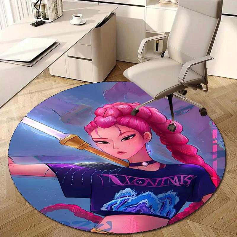 1pc KPop Demon Hunters MIRA2 Design Printed Area Round Carpet for Bedroom Living Room Home Decor Rugs Mat Non Slip Mat Rug for Bedside