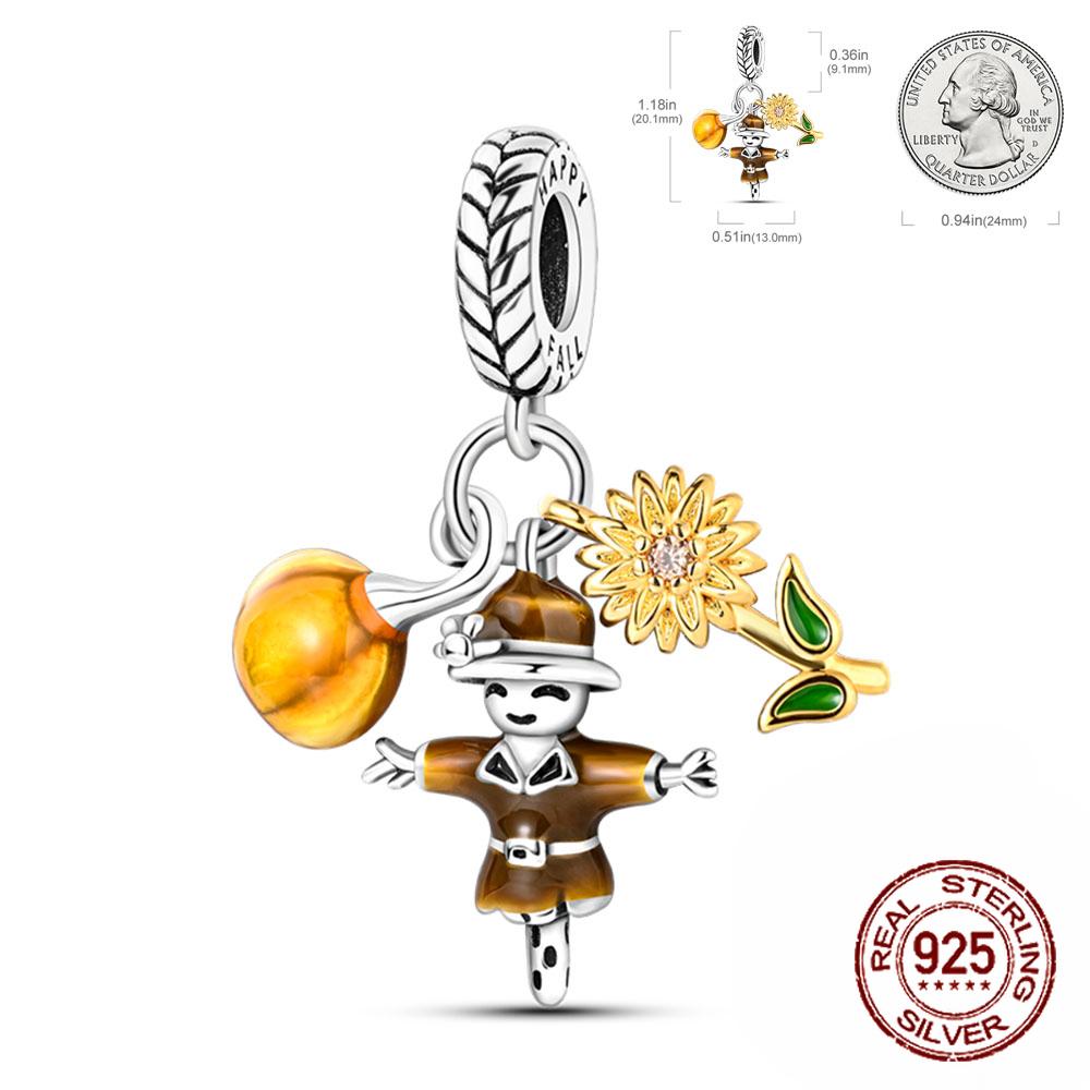 Golden Series Copper Ring Heart Tree Of Life Sunflower Owl Charm Pendant Fit Bracelet Handmade Diy Gifts