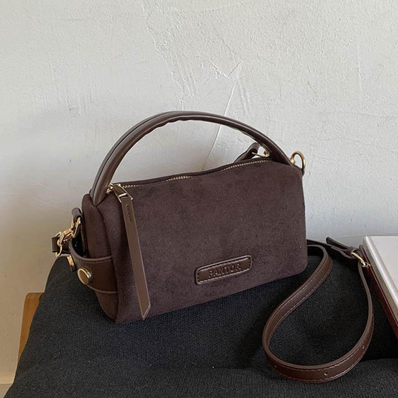 

Simple Faux Suede Small Handbag for Women New Fashi Nubuck Leather One Shoulder Bags Autumn Winter Versatile Crossbody Bag Mini(Max Length<20cm) кофейный