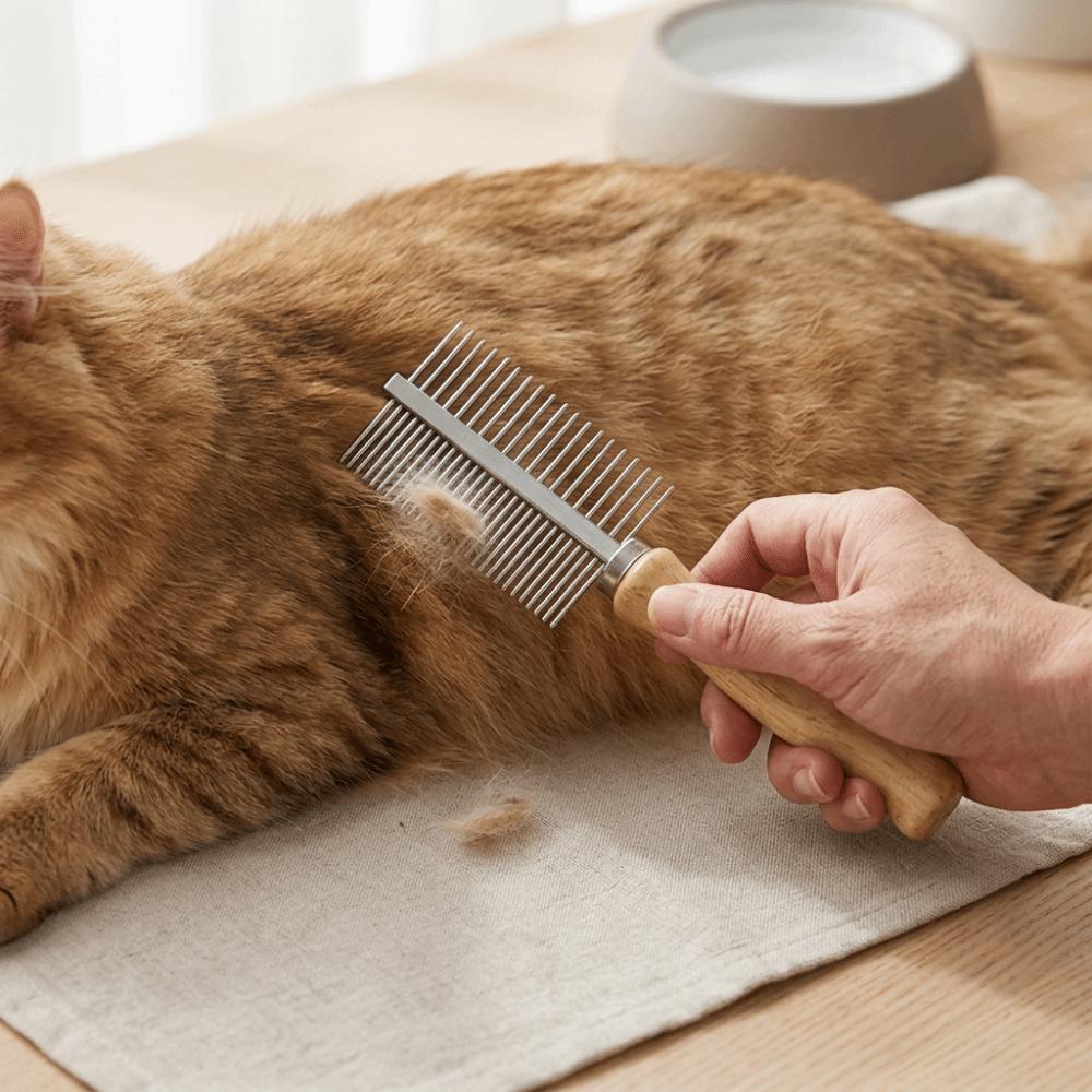 Metal Teeth Double Sided Pet Comb Dual Tooth Cat Hair Comb Daily Coat Brushing