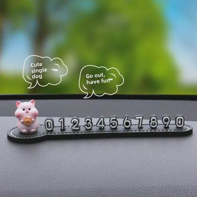 Zodiac Cartoon Temporary Car Parking Number Plate with 4D Moving Design