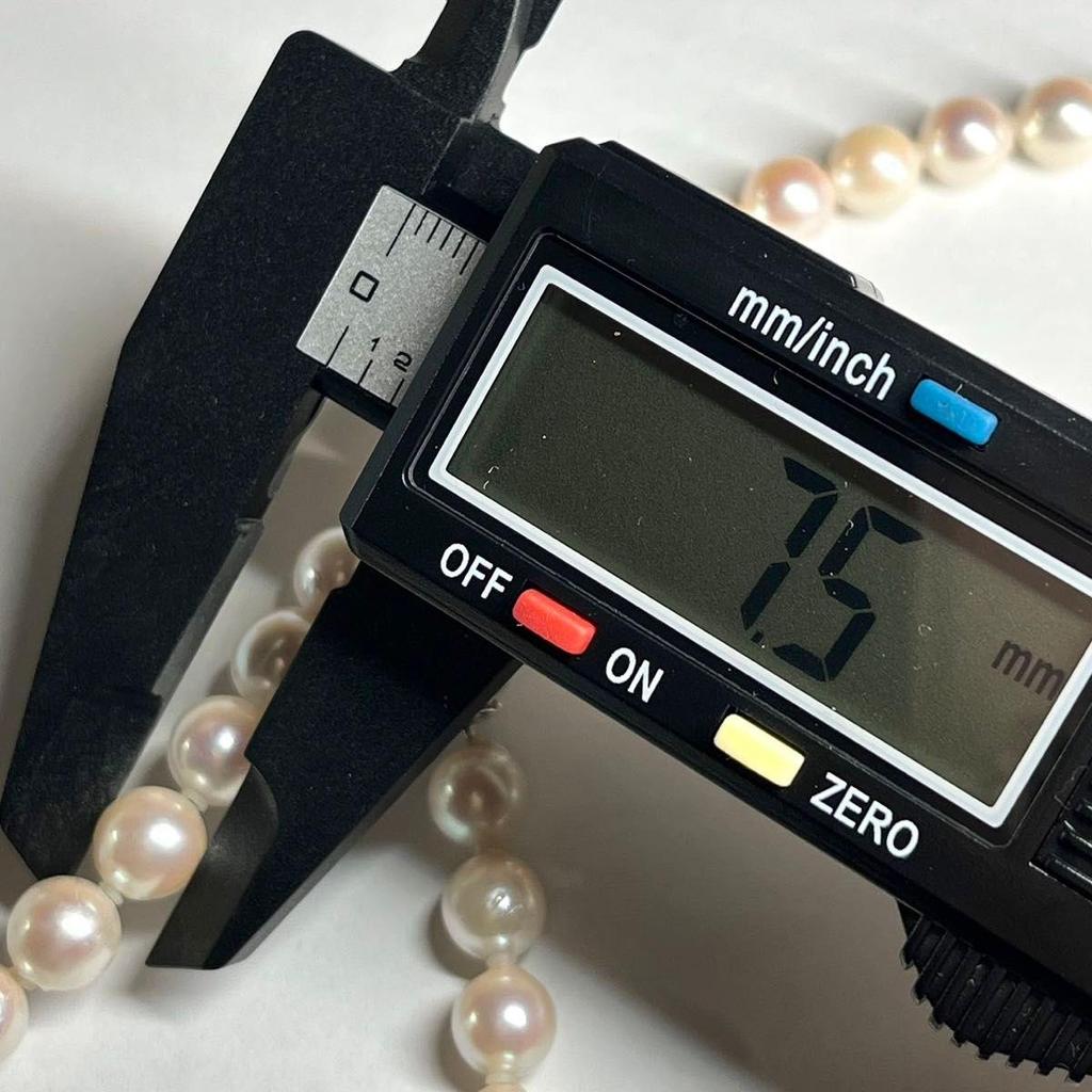 Used TeriryoshiAkoya pearl 7.0-7.5mm necklace silver engraved genuine pearl pearl necklace