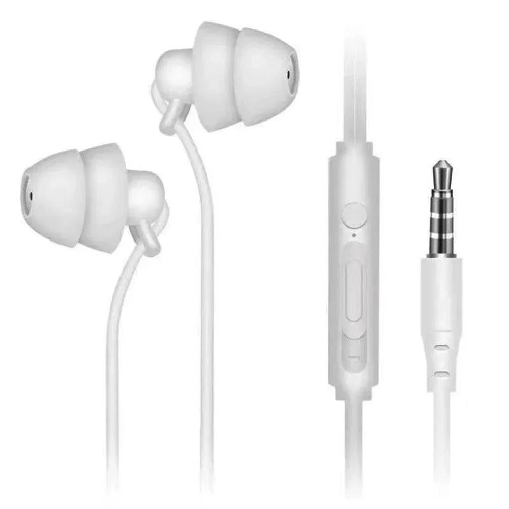 Silicone Wired Headphones with Mic 3.5mm Jack in-ear Sleep Earphones in-line Control Headset only Apply for huawei/iphone 7