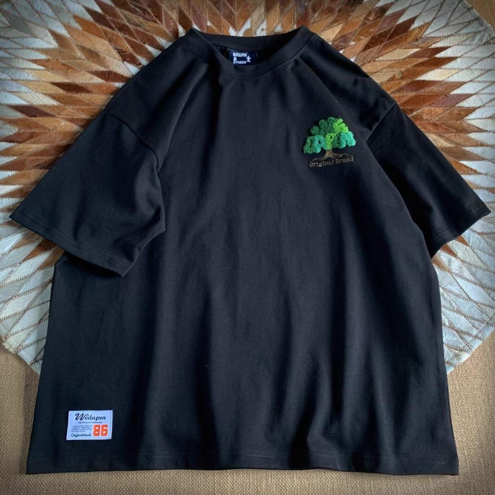 

Вышитый Модный Уличный Новый Китайский Красивый Топ с Круглым Вырезом 3XL чёрный