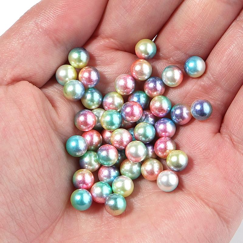 50-1000pcs/Lot 9 Colors No Hole Gradient Mermaid Imitation Pearls Beads Plastic Spacer Bead For DIY Jewelry Making Accessories