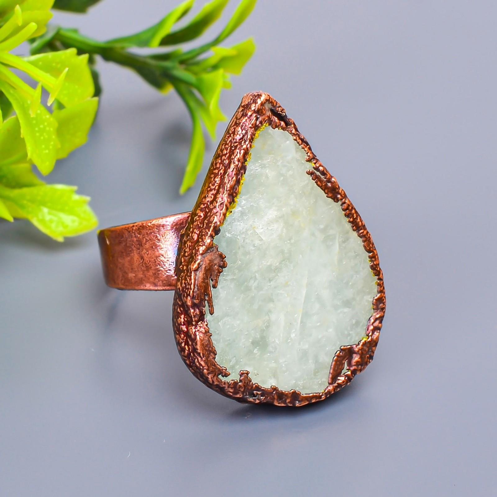 

Аквамарин Камень Вечность Помолвка Подарок Лучшему Другу Март Кольцо Обещания Медь V-13