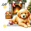 Cute Puppy Christmas Stickers Wall Stickers PVC Waterproof Decals Peel And Stick Animal Creative Holiday Gift Art Decor for Home Living Room Bedroom