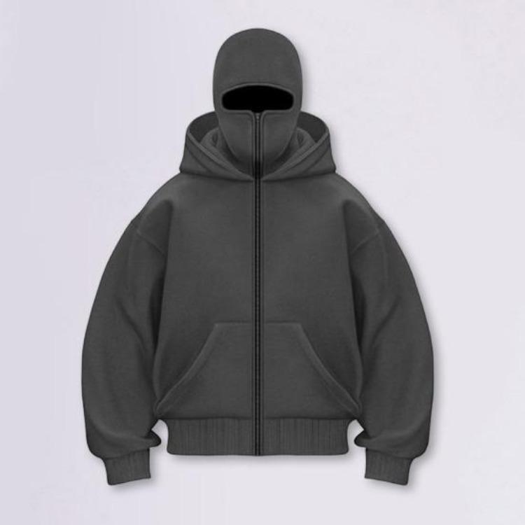 Warm Winter Hoodie Coat Unisex Thick Double Hooded Sweatshirt Jacket Loose Fit Casual Solid Color