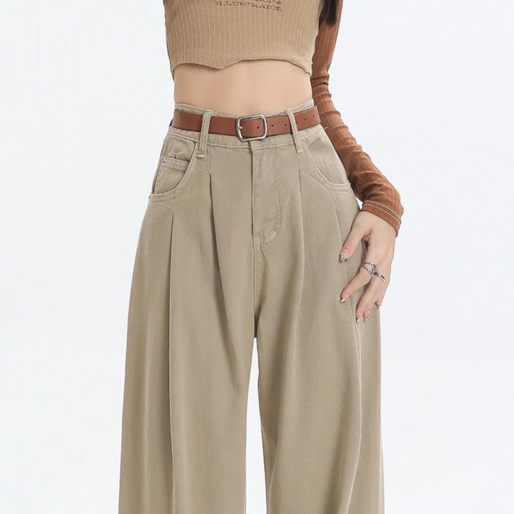 Korean Version of Harajuku High-waisted Straight Jeans Women's Spring and Autumn New Loose Mopping Wide-leg Jeans