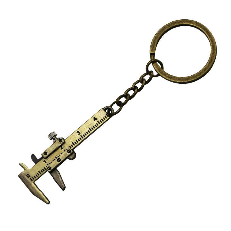 

Mini Metal Ruler Vernier Caliper Portable 0-40mm keychain Measuring Gauging Tools Car Turbo key Chain Ring Ruler Caliper золотой
