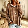 Women's Vintage Plaid Hooded Knit Sweater