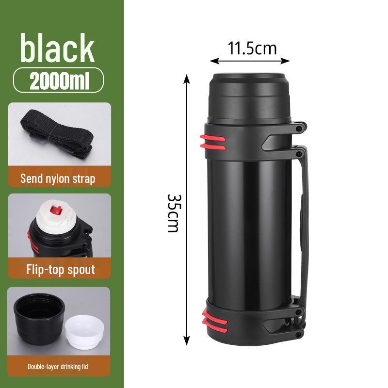 Hervidor de Viaje Aislado de Acero Inoxidable 304 - Botella de Agua Portátil de Gran Capacidad para Acampada al Aire Libre.