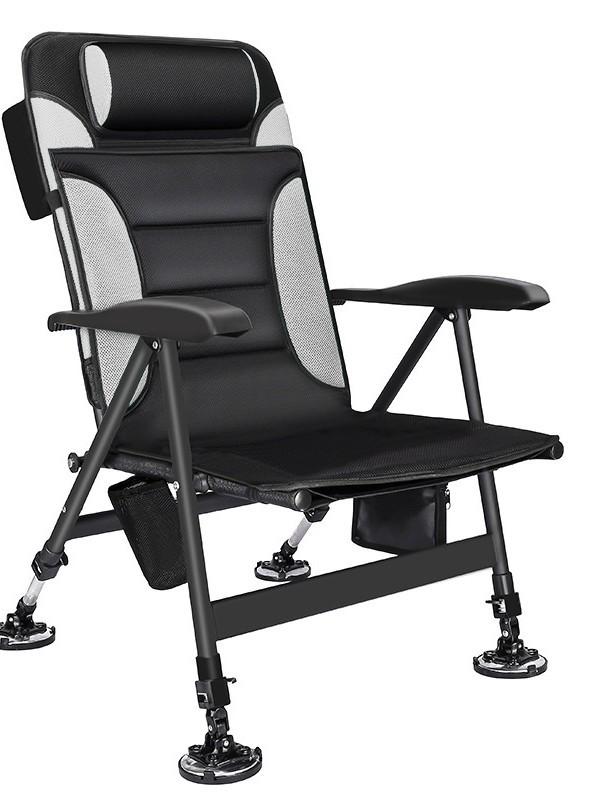 European Style Carbon Steel Folding Reclining Fishing Chair: Portable, Multi-functional, All-Terrain Design.