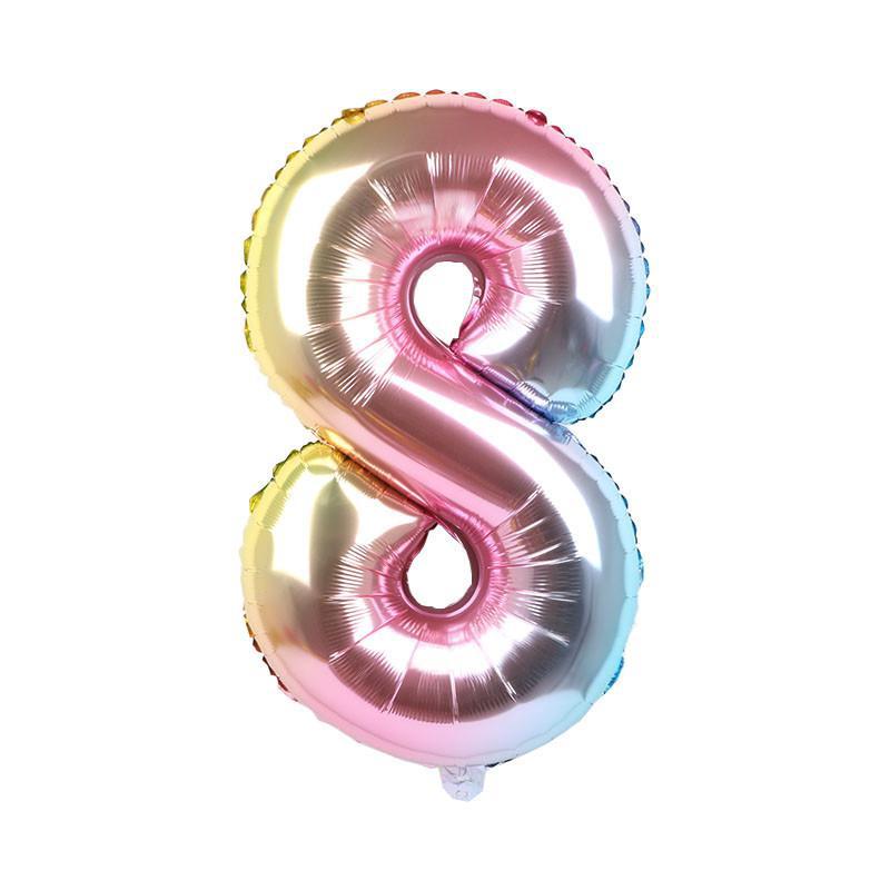 32 Inch Digital Aluminum Film Balloon, Medium Digital Gold Silver Red Black Gradual Change Color Birthday Decoration Wedding Party Balloon