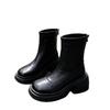 Casual women's shoes with thick soles and thick heels, fitted ankle boots