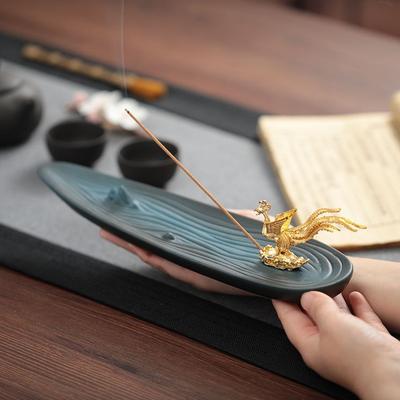 Neue Antike Kupfer Gold Phoenix Gewinde Weihrauch Brenner Weihrauch Stecker Haushalt Auspicious Dekoration Mini Legierung Weihrauch Halter