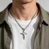 Cruz De San Benito Kreuz Edelstahl Schutz Anhänger Halskette für Männer Frauen Heiliger Benedikt Religiöses Geschenk