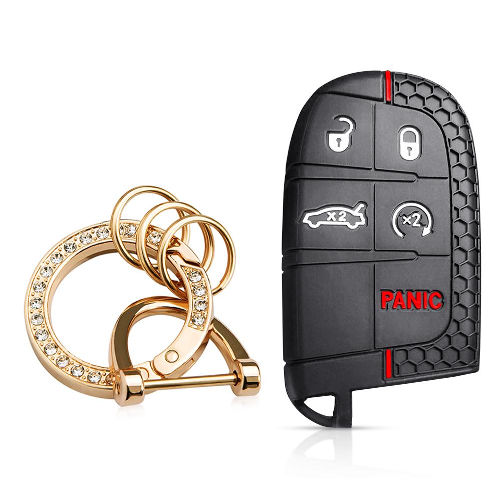 Car Remote Key Protector Cover For Dodge Charger Hellcat Journey for Jeep Cherokee Compass Grand Cherokee Renegade Chrysler 300c