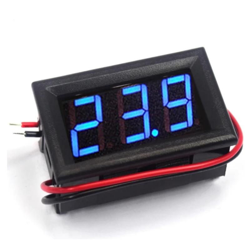 DC 3-30V Voltmetru digital Tester de tensiune Indicator Afișaj LED verde strălucitor Voltmetru cu două fire Monitor Montare pe panou motor auto