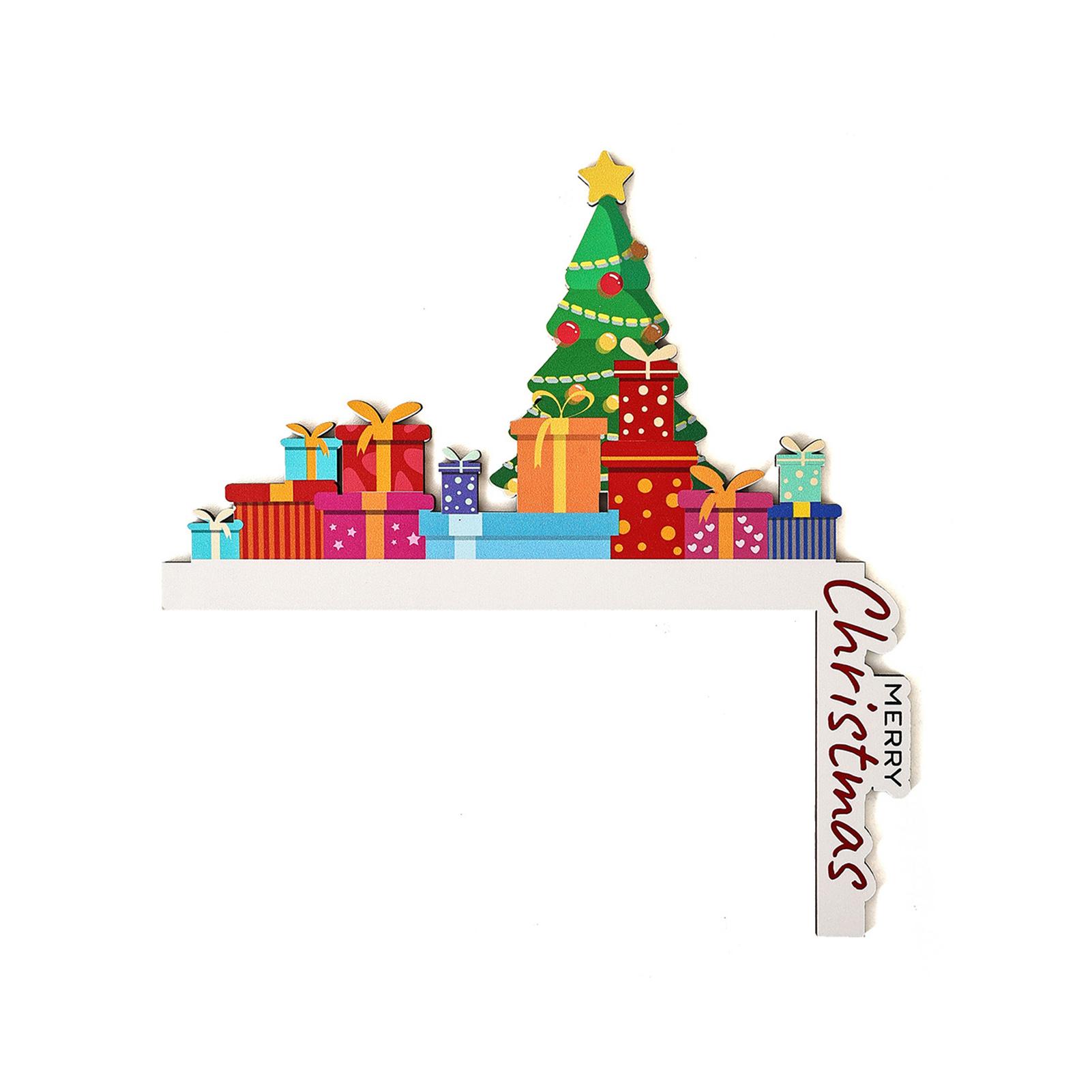 

Christmas Door Frame Decoration Santa Claus Wooden Door Corner Ornament Santa Claus Elk Sign Holiday Gift