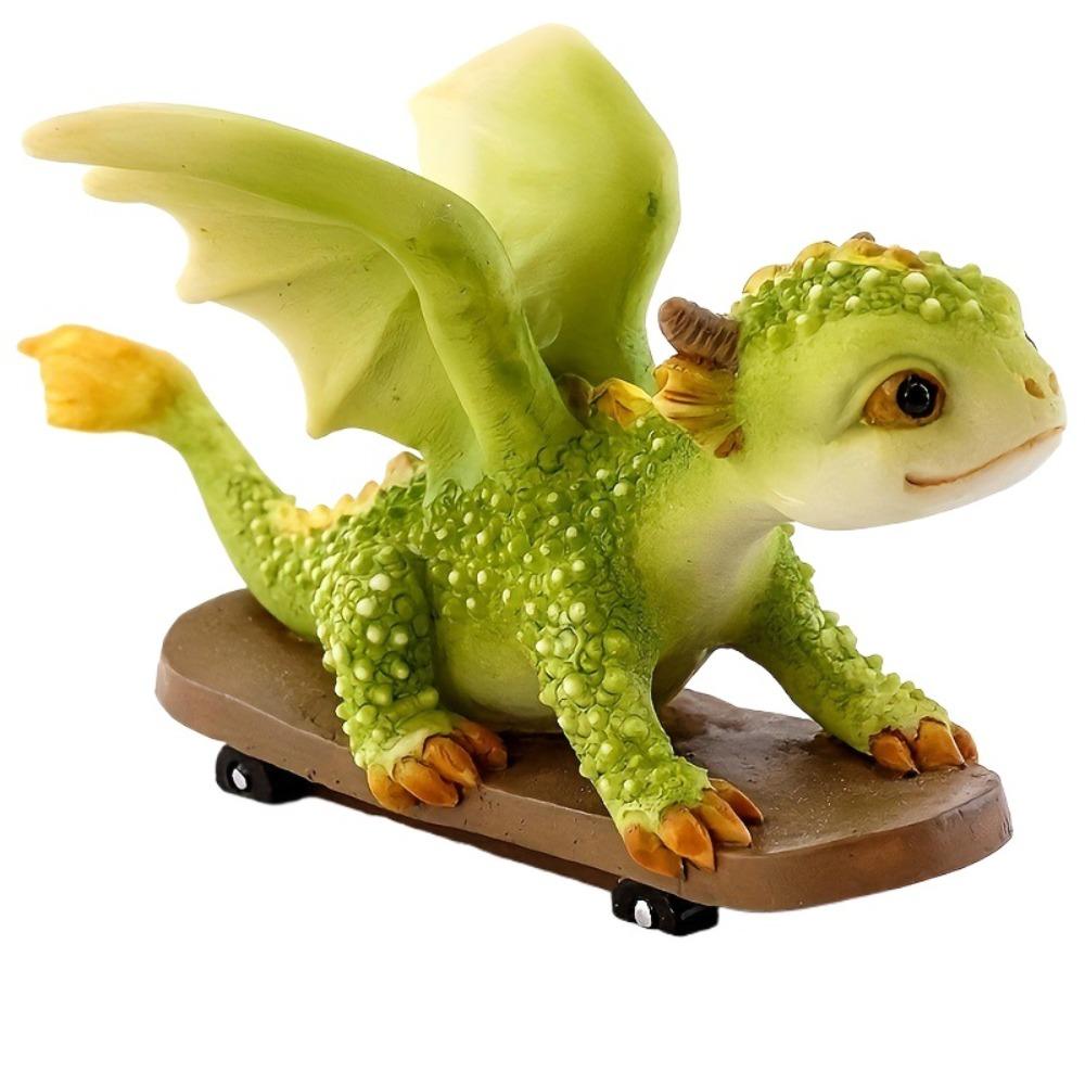 Handicraft Dragon Resin Sculpture Waterproof Dinosaur Models  Garden Succulents Crafts