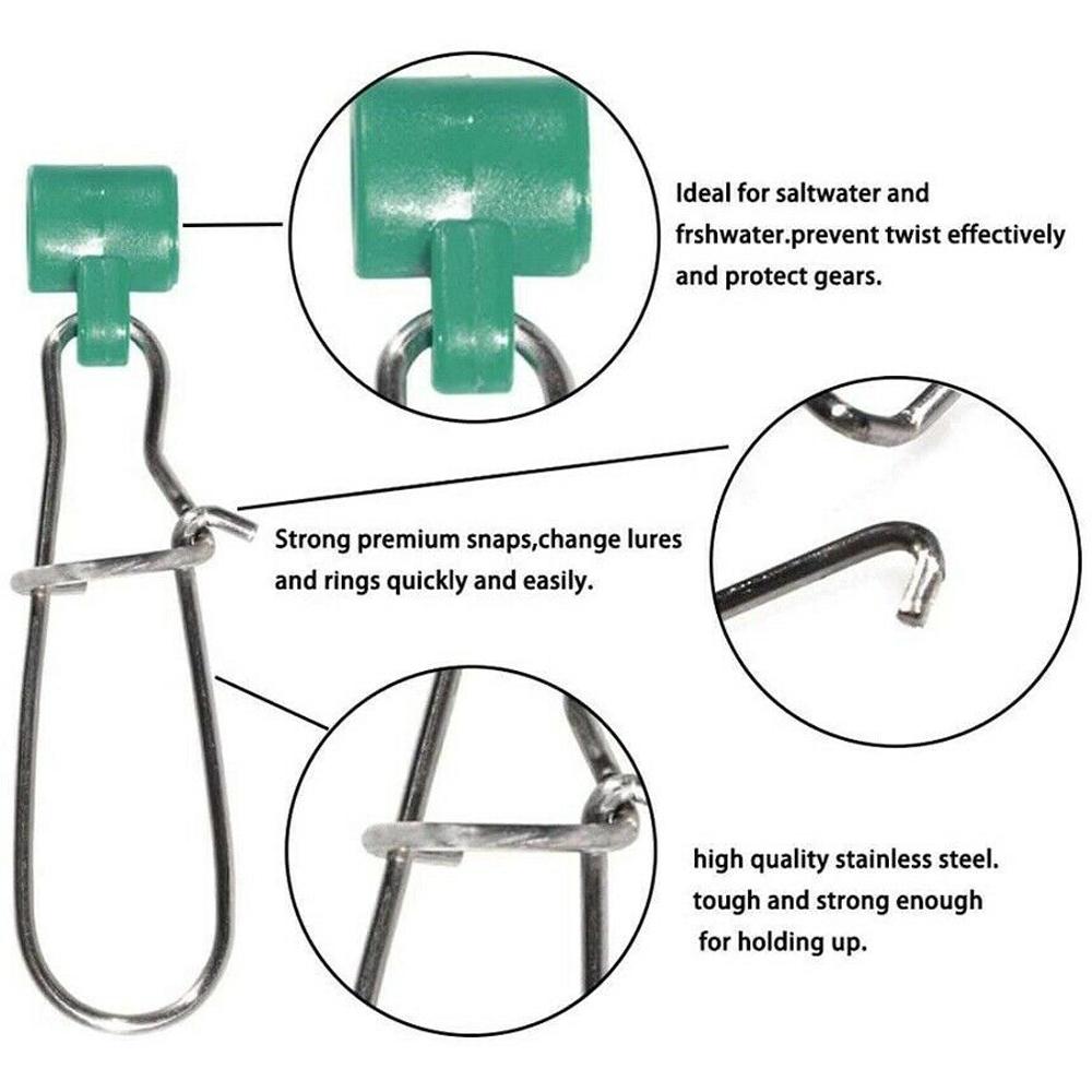 Fishing Tools Nickel 8# 220LB Swivels Snap Fishing Sinker Fishing Swivels Heavy Duty Fish Finder