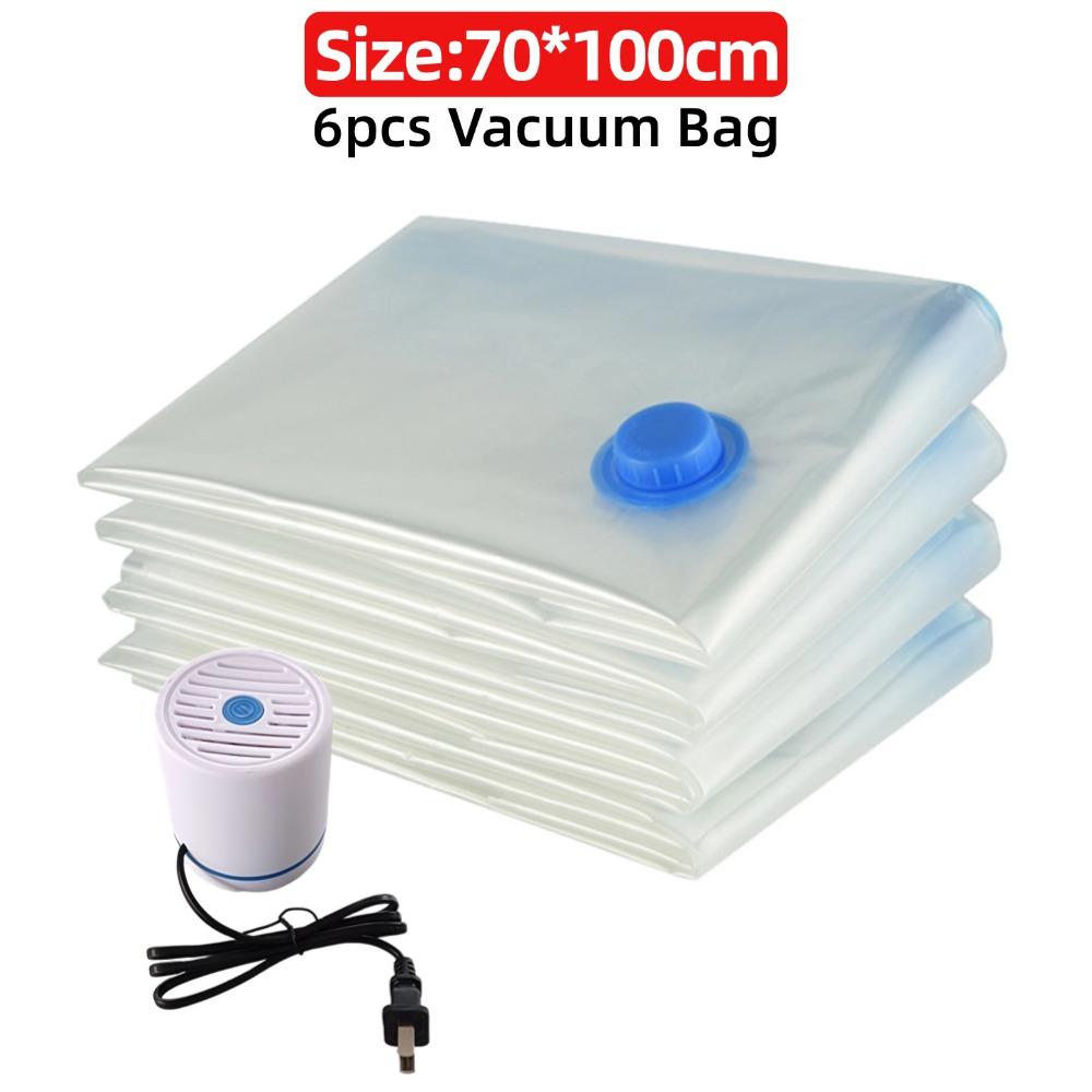6/12PCS Vacuum Bag for Clothes Storing Dustproof Compression Sealer Bag Space Saving Blankets Clothes Pillows Storage Container