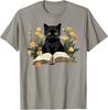 T-shirts Chat pour Femmes T-shirt Amoureux de Livres Mignon Chat et Livre T-shirt