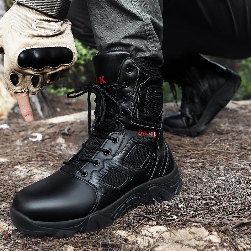 Fashion Outdoor Waterproof Safety Shoes Security Steel Toe Cap Men's Boots Working Steel Toe Anti-Smashing Men's Work Boots Zapatillas