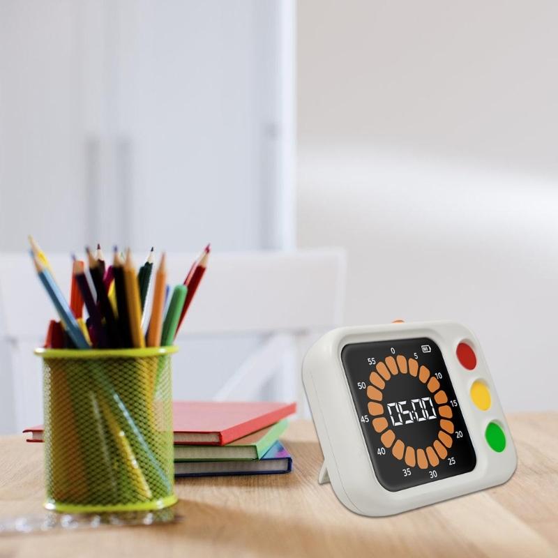 Plastic 60 Minutes Digital Timer For Classroom Learning Task LED Display Visual Timer Students Time Management Tool