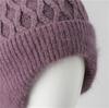Warm Knitted Wool Hat for Elderly Women - Velvet-Lined Winter Ear Protection