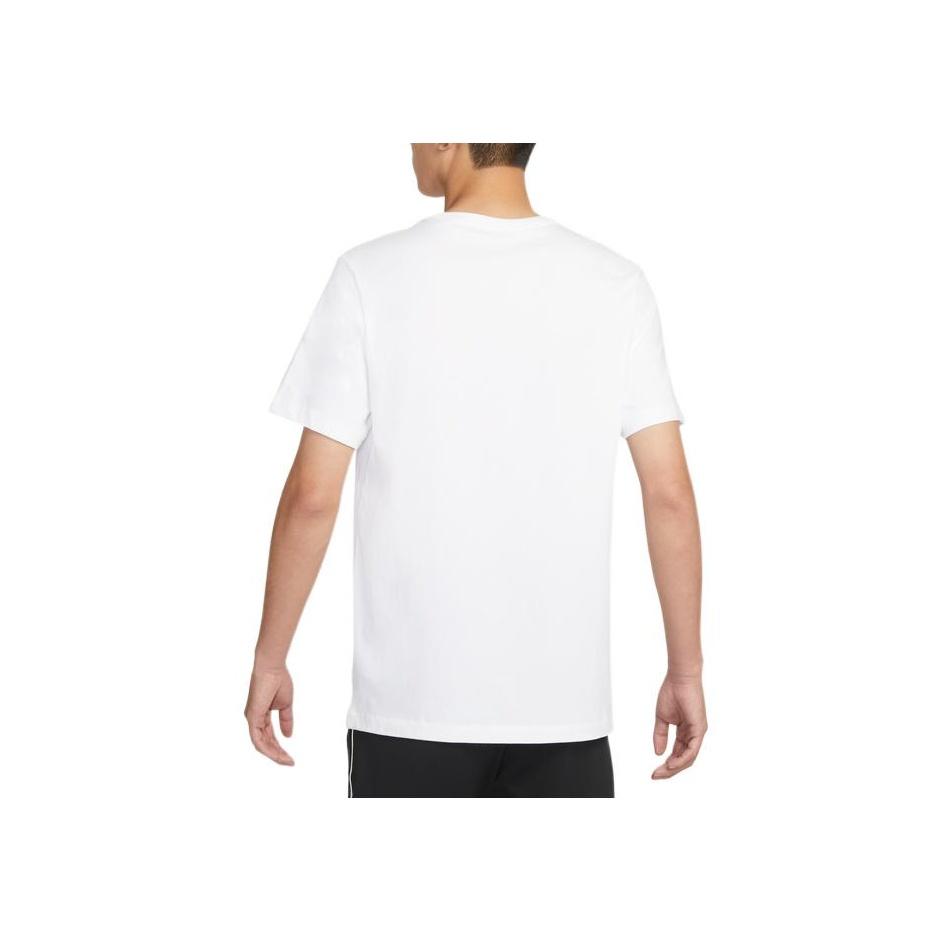 Nike Solid Color Logo Print Crew Neck T-Shirt Men Tops White DX4170-100