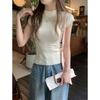 Spice Girl Hollow Knitted Short Sleeve Spring and Summer Slim Shoulder Fashion Versatile Pure Thin Top Age Reduction T